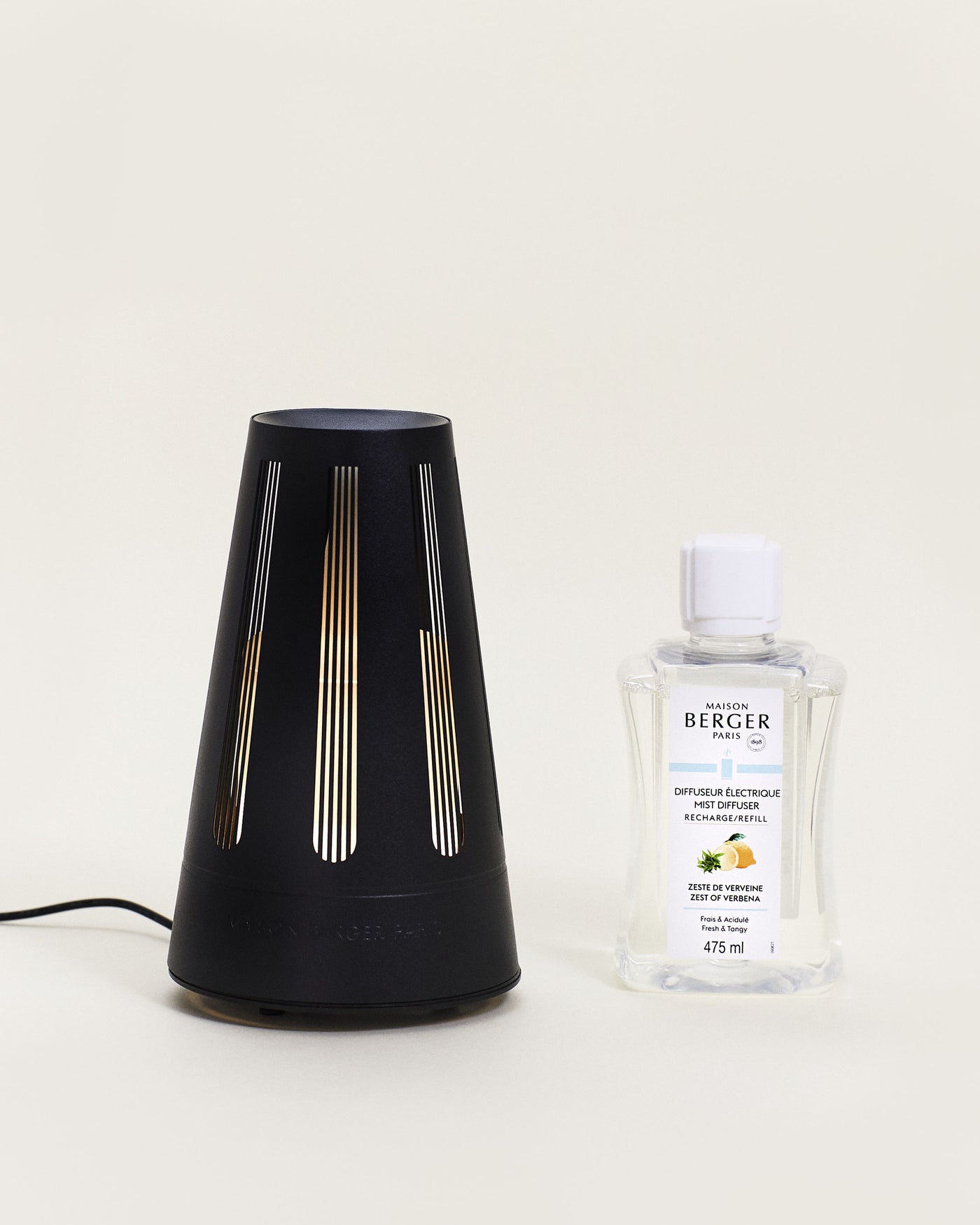 Amphora Black Satin Mist Diffuser with Zest of Verbena