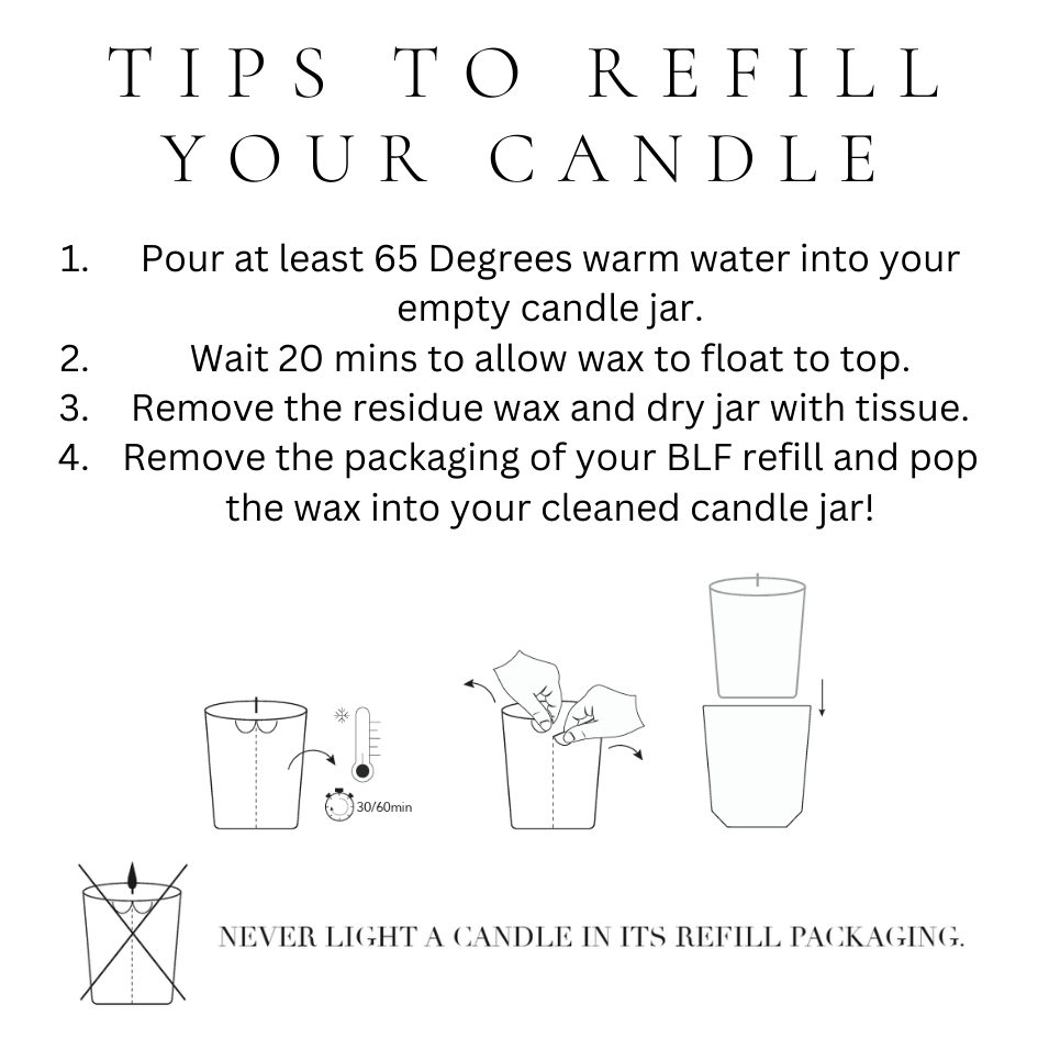 Refillable Candle, Candle Refill, vegetal wax, bee wax, coconut wax, candle wax, Natural Wax, Mix Wax, Clean burn, clean emissions, cotton wick, soot free, eco friendly , sustainable, carbon footprint