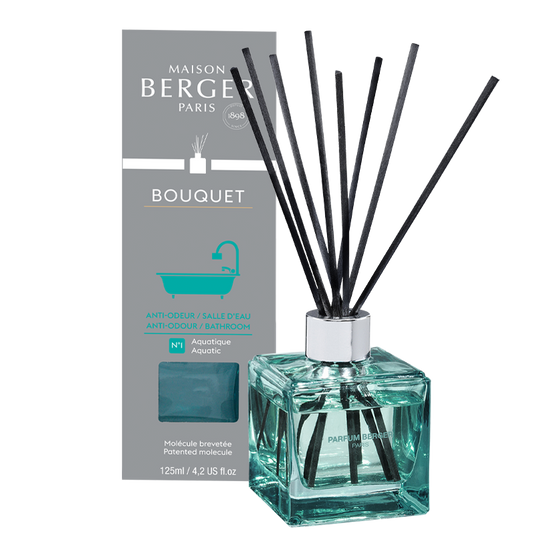 Bathroom 1 polymer stick perfume scented diffuser - Relaxing scent that eliminates bad smell and recharges you from fatigue - Also contains aromatic, marine, patchouli and oak moss notes - Best Essential oil Air freshener for home and room fragrance - Lampe Berger