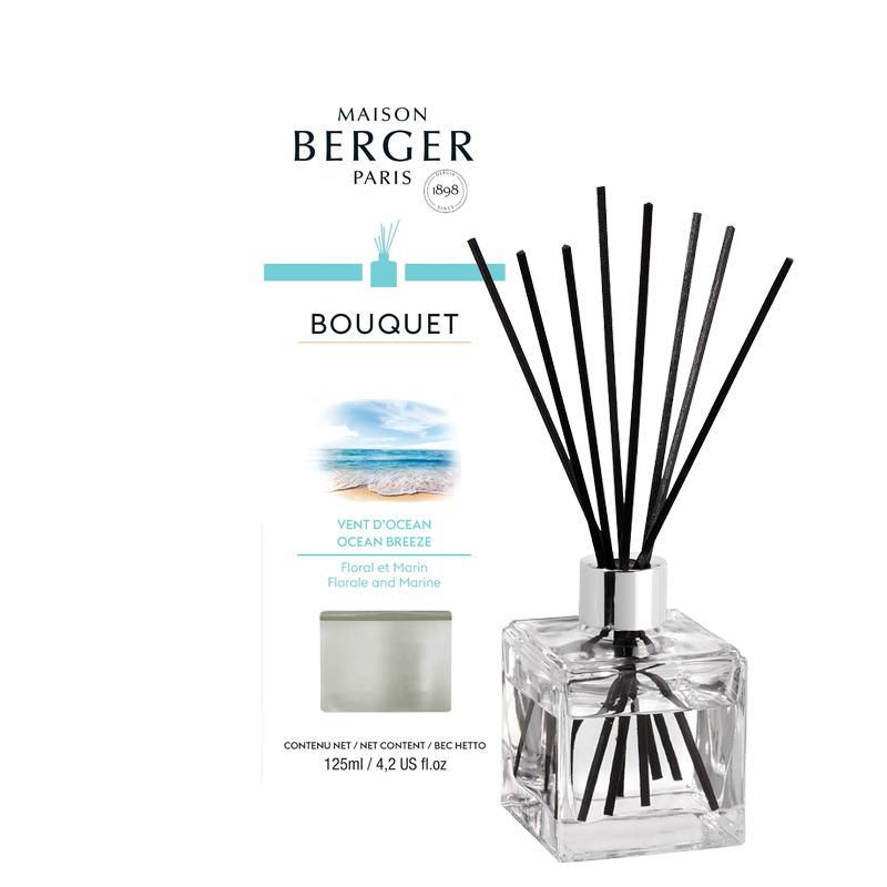 Ocean Breeze Reed polymer stick perfume scented diffuser -  fruity warm scent that helps with concentration - Also contains marine agreements and white musk - Best Essential oil Air freshener home and room fragrance