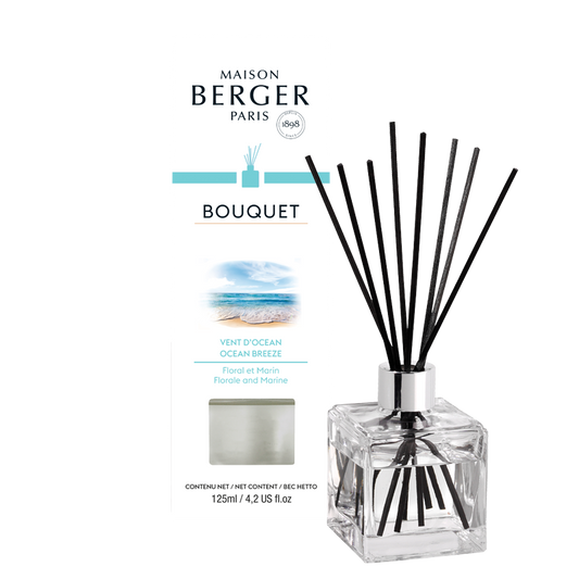 Ocean Breeze Reed polymer stick perfume scented diffuser -  fruity warm scent that helps with concentration - Also contains marine agreements and white musk - Best Essential oil Air freshener home and room fragrance