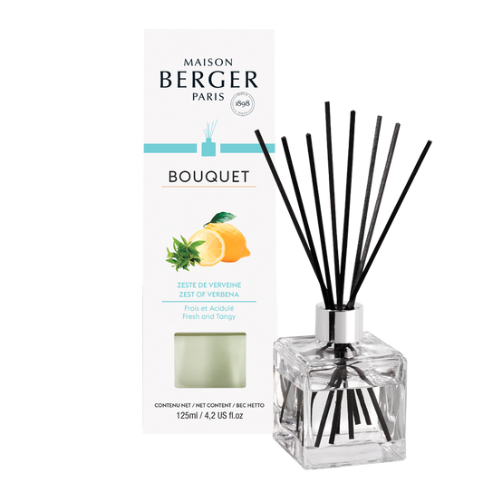 Zest of Verbena polymer stick perfume scented diffuser - Citrus blend that helps with morning sickness - Also contains Lavandin, White Musk and Citron - Best essential oil Air freshener for home and room fragrance - Lampe Berger